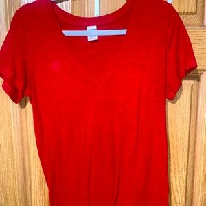 pink v neck t-shirt size medium